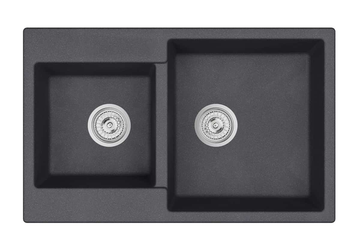 EMAR ГРАНИТ EMQ-2800.Q МОЙКА ВРЕЗНАЯ ДВЕ ЧАШИ 800*500 (морион) - фото 1