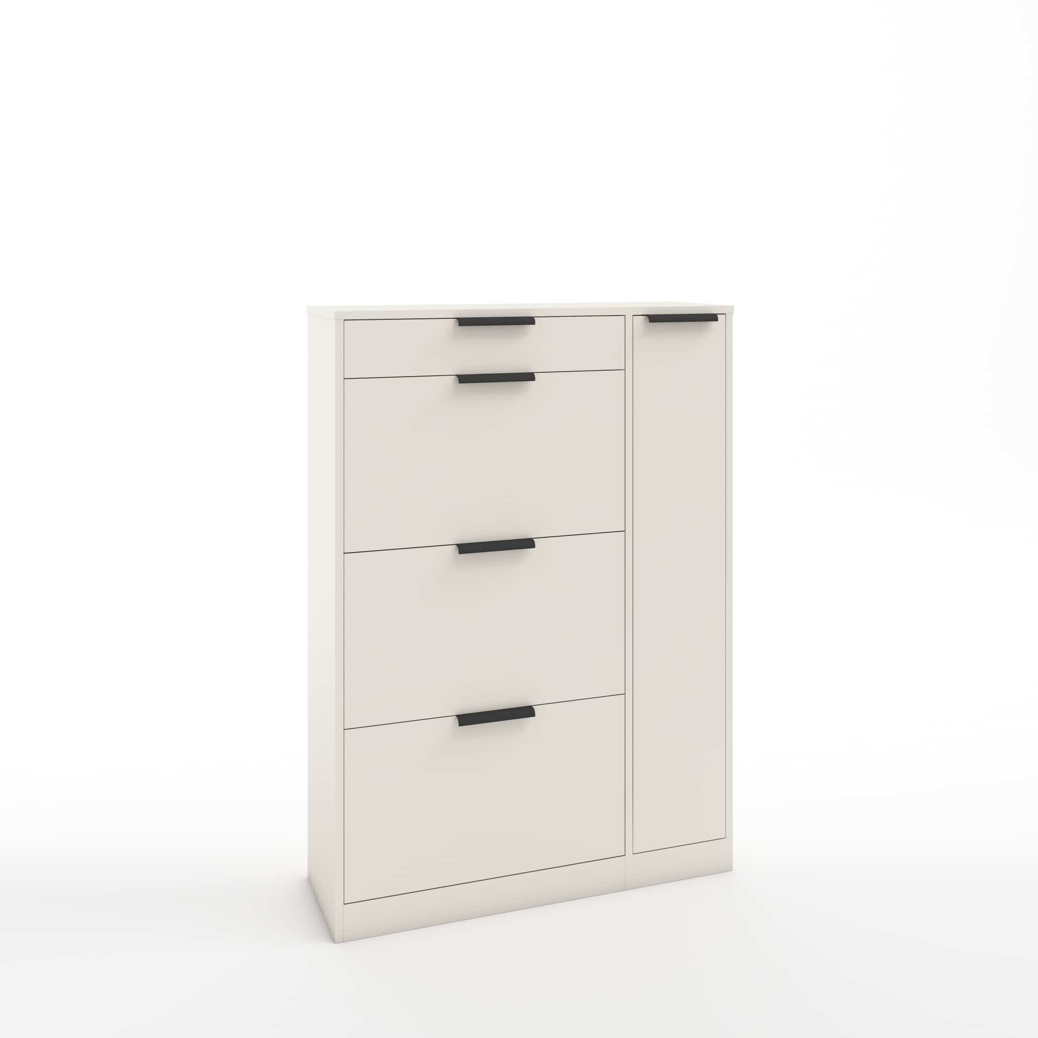 ТУМБА ПОД ОБУВЬ (АРТ. ТО-4) (850*280*1200ММ) (тэффи/наполнение графит/ ручка СА-6, цвет - черный) - фото 1