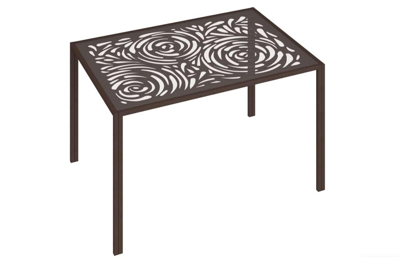 РОЗА (Корич Велюр/Стекло Рисунок Роза (0013/0116)) - фото 1