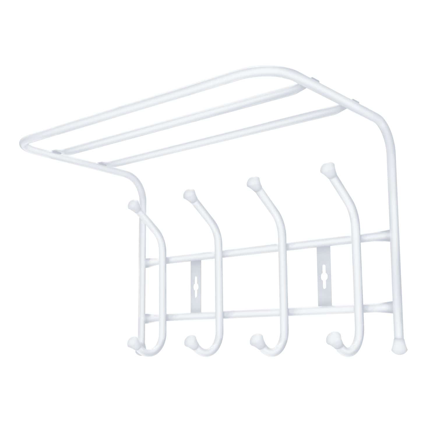 ВЕШАЛКА НАСТЕННАЯ С ПОЛКОЙ (АРТ. ВП4/ВП4М) (матовый белый) - фото 1