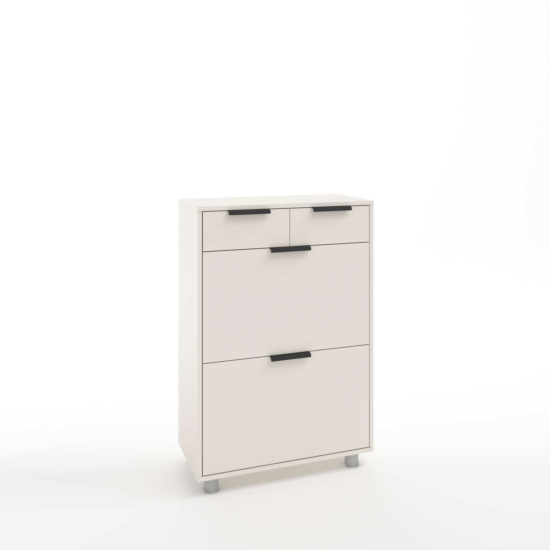 ТУМБА ПОД ОБУВЬ (АРТ. ТО-2) (700*330*1024ММ) (тэффи/наполнение графит/ ручка СА-6, цвет - черный) - фото 1