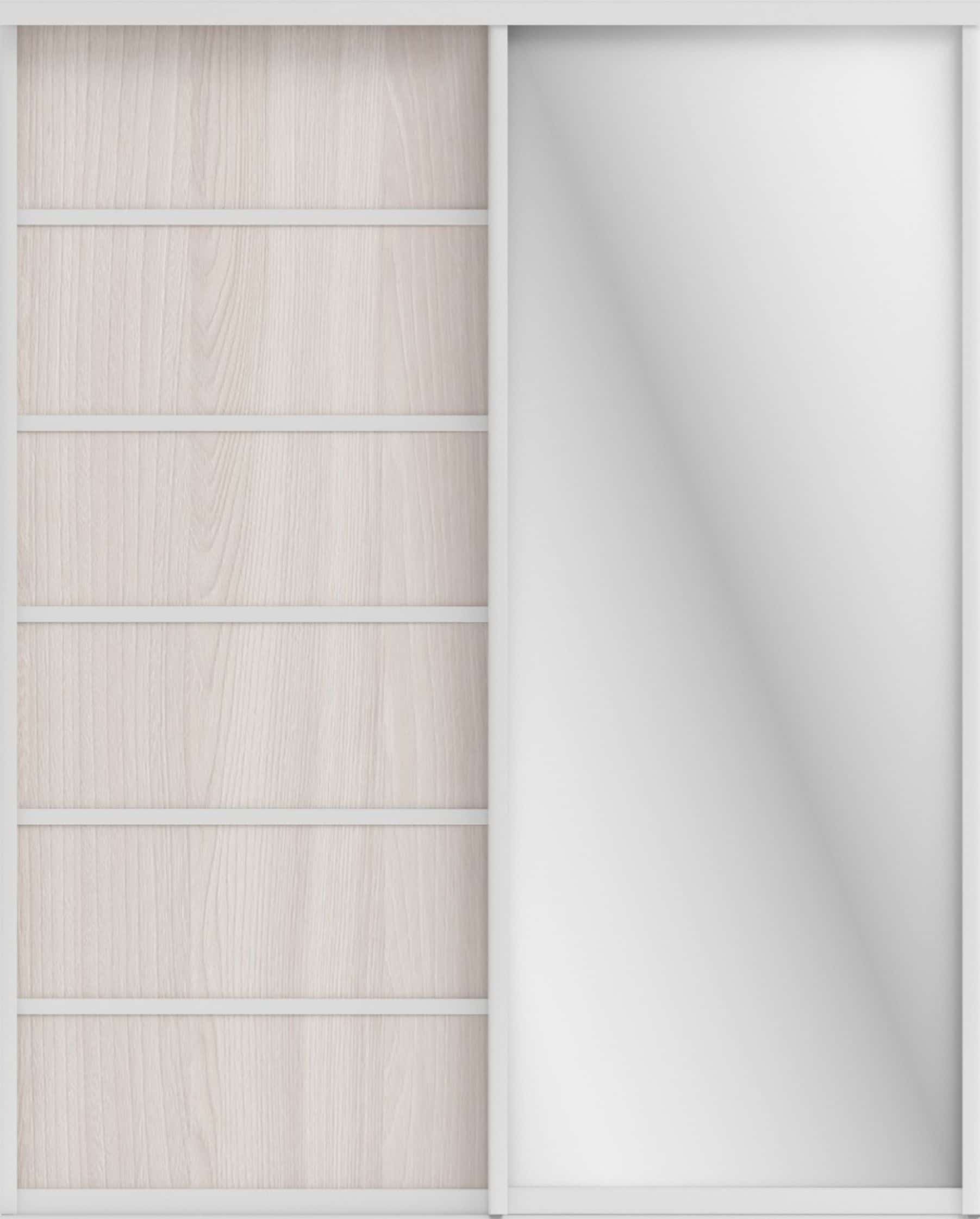 СТИВ (ЗЕРКАЛО/ЛДСП) (ясень светлый/профиль С хром) - фото 2