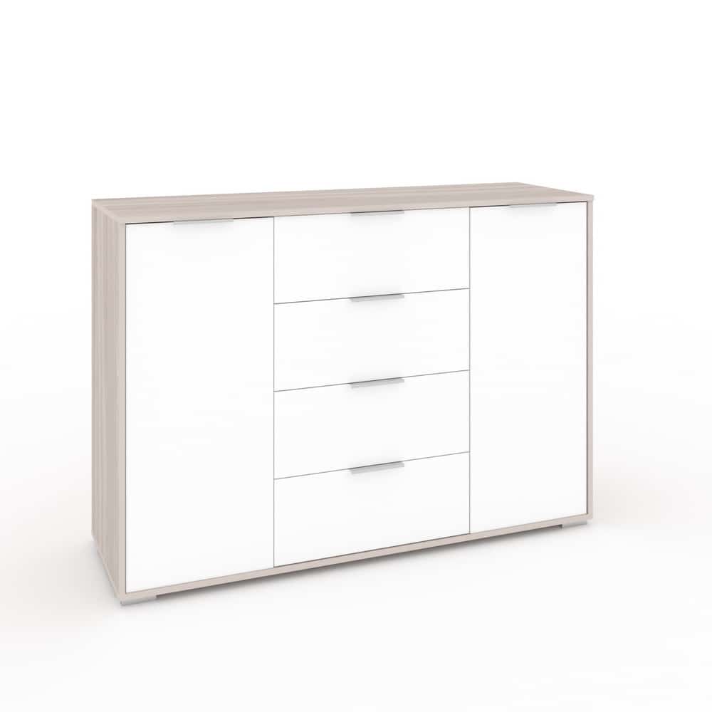 ЛАРС-4.2 (ясень светлый/белый шагрень, ручка СА-1, цвет - металлик) - фото 1