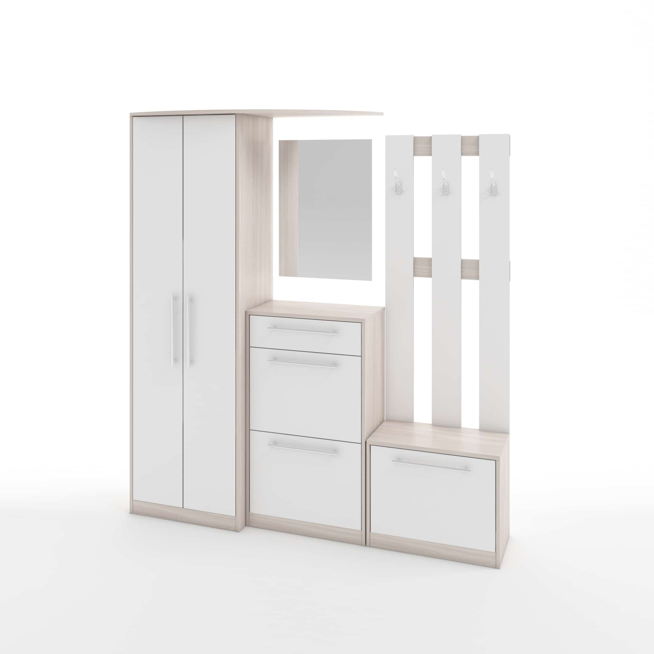 П19 МАРИКА (М) (ясень светлый/белый (легкий шелк)) - фото 1