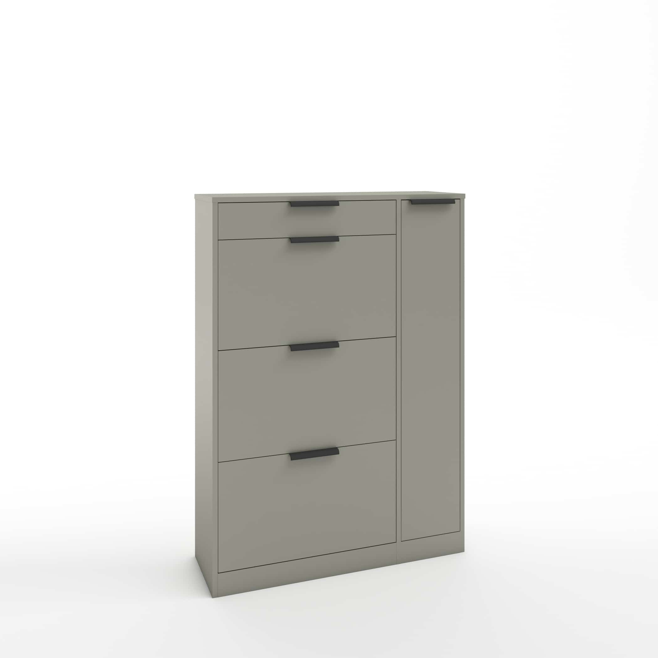 ТУМБА ПОД ОБУВЬ (АРТ. ТО-4) (850*280*1200ММ) (хаки/наполнение графит/ ручка СА-6, цвет - черный) - фото 1