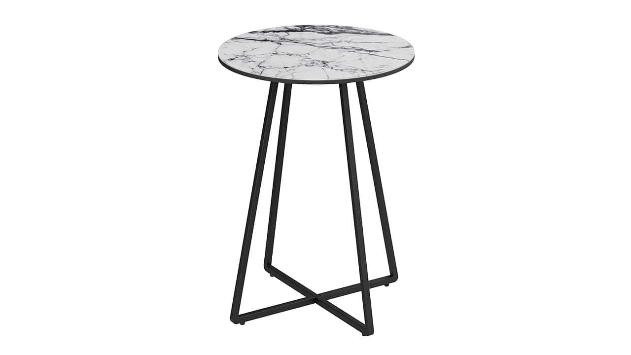 ДП 1-04-15 (черный/стекло мрамор белый) - фото 1