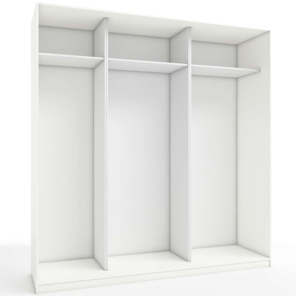 КОРПУС ШКАФА 2200*600*2300 ММ С АНТРЕСОЛЬНЫМИ ПОЛКАМИ (Корпус: БЕЛЫЙ легкий шелк, Наполнение: БЕЛЫЙ легкий шелк) - фото 1
