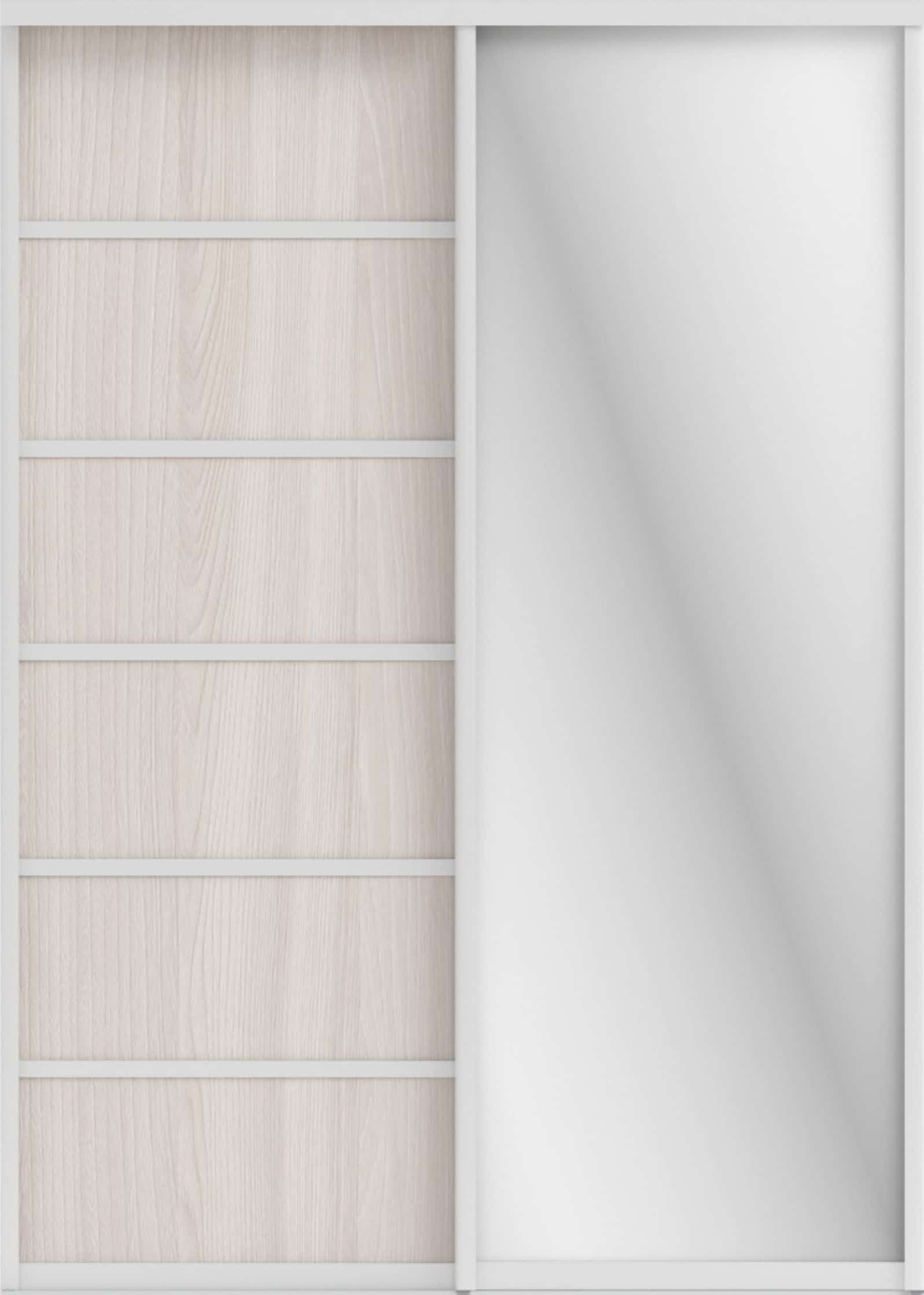 СТИВ (ЗЕРКАЛО/ЛДСП) (ясень светлый/профиль С хром) - фото 1