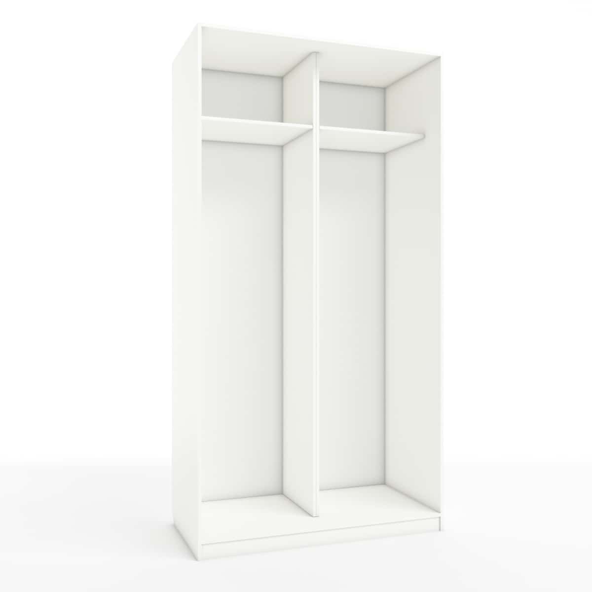 КОРПУС ШКАФА 1200*600*2300 ММ С АНТРЕСОЛЬНЫМИ ПОЛКАМИ (Корпус: БЕЛЫЙ шагрень, Наполнение: БЕЛЫЙ шагрень) - фото 1