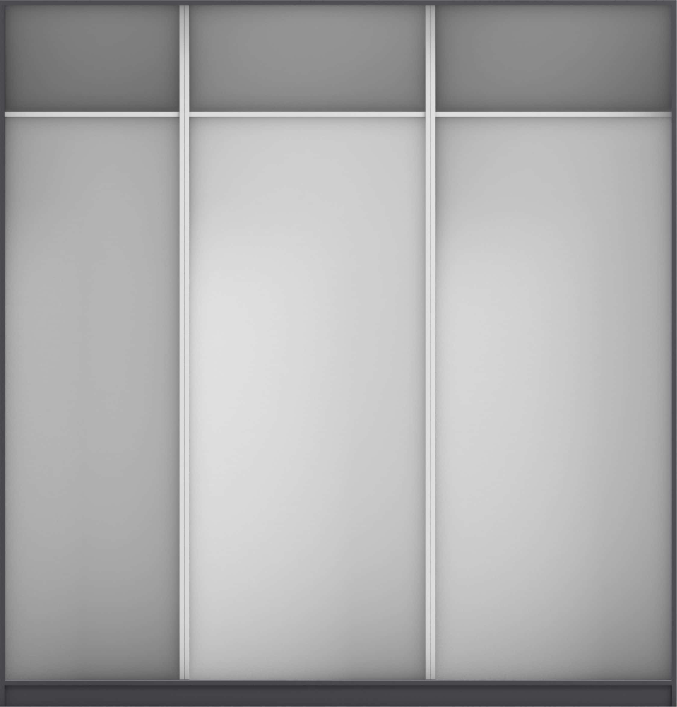 КОРПУС ШКАФА 2200*600*2300 ММ С АНТРЕСОЛЬНЫМИ ПОЛКАМИ (Корпус: ГРАФИТ, Наполнение: БЕЛЫЙ шагрень) - фото 1