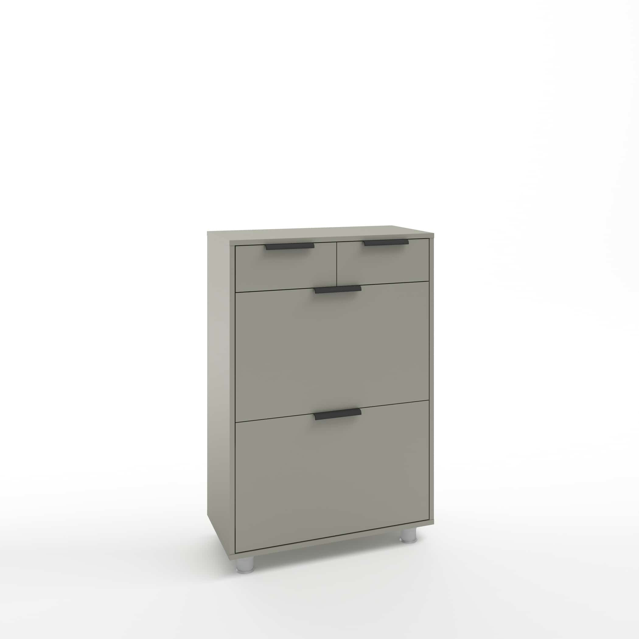 ТУМБА ПОД ОБУВЬ (АРТ. ТО-2) (700*330*1024ММ) (хаки/наполнение графит/ ручка СА-6, цвет - черный) - фото 1