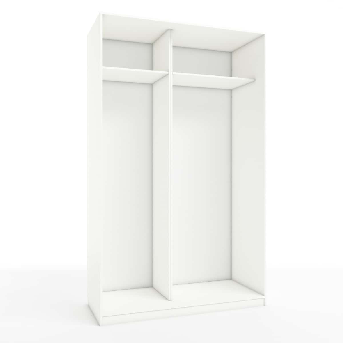 КОРПУС ШКАФА 1400*600*2300 ММ С АНТРЕСОЛЬНЫМИ ПОЛКАМИ (Корпус: БЕЛЫЙ шагрень, Наполнение: БЕЛЫЙ шагрень) - фото 1