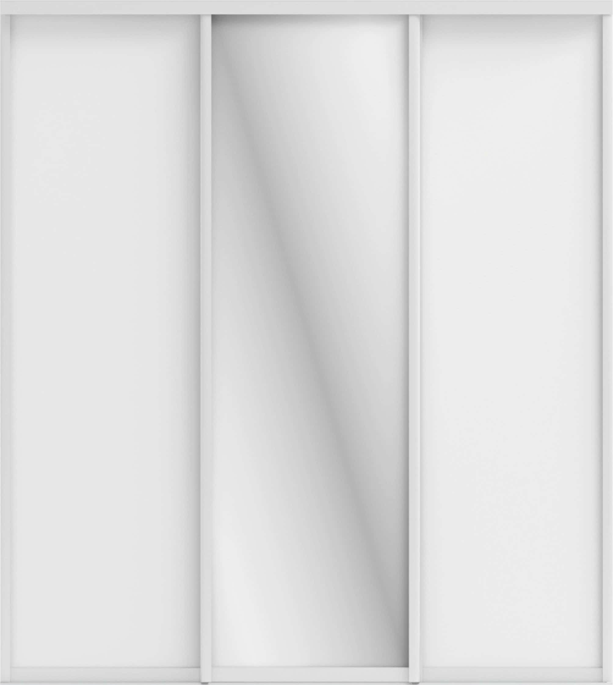 ОРИОН (ЗЕРКАЛО/ЛДСП) (белый шагрень/профиль С хром) - фото 1