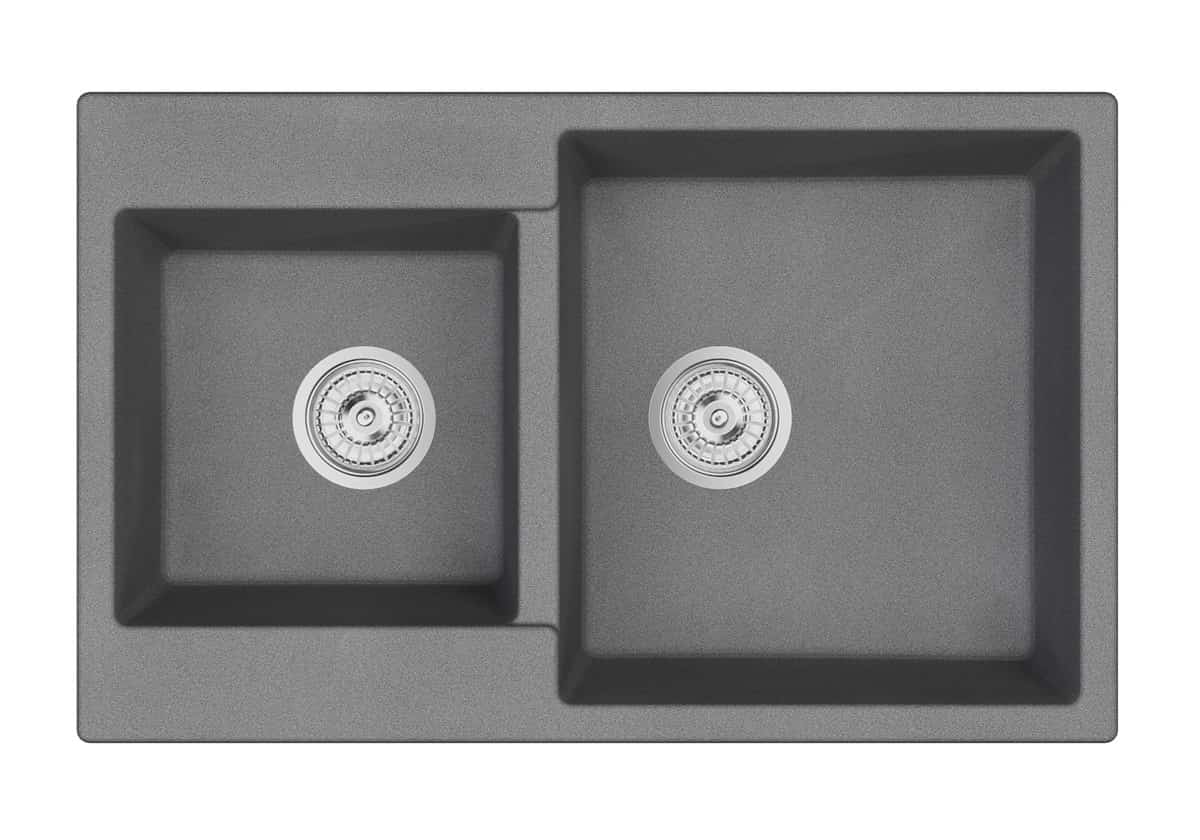 EMAR ГРАНИТ EMQ-2800.Q МОЙКА ВРЕЗНАЯ ДВЕ ЧАШИ 800*500 (антрацит) - фото 2