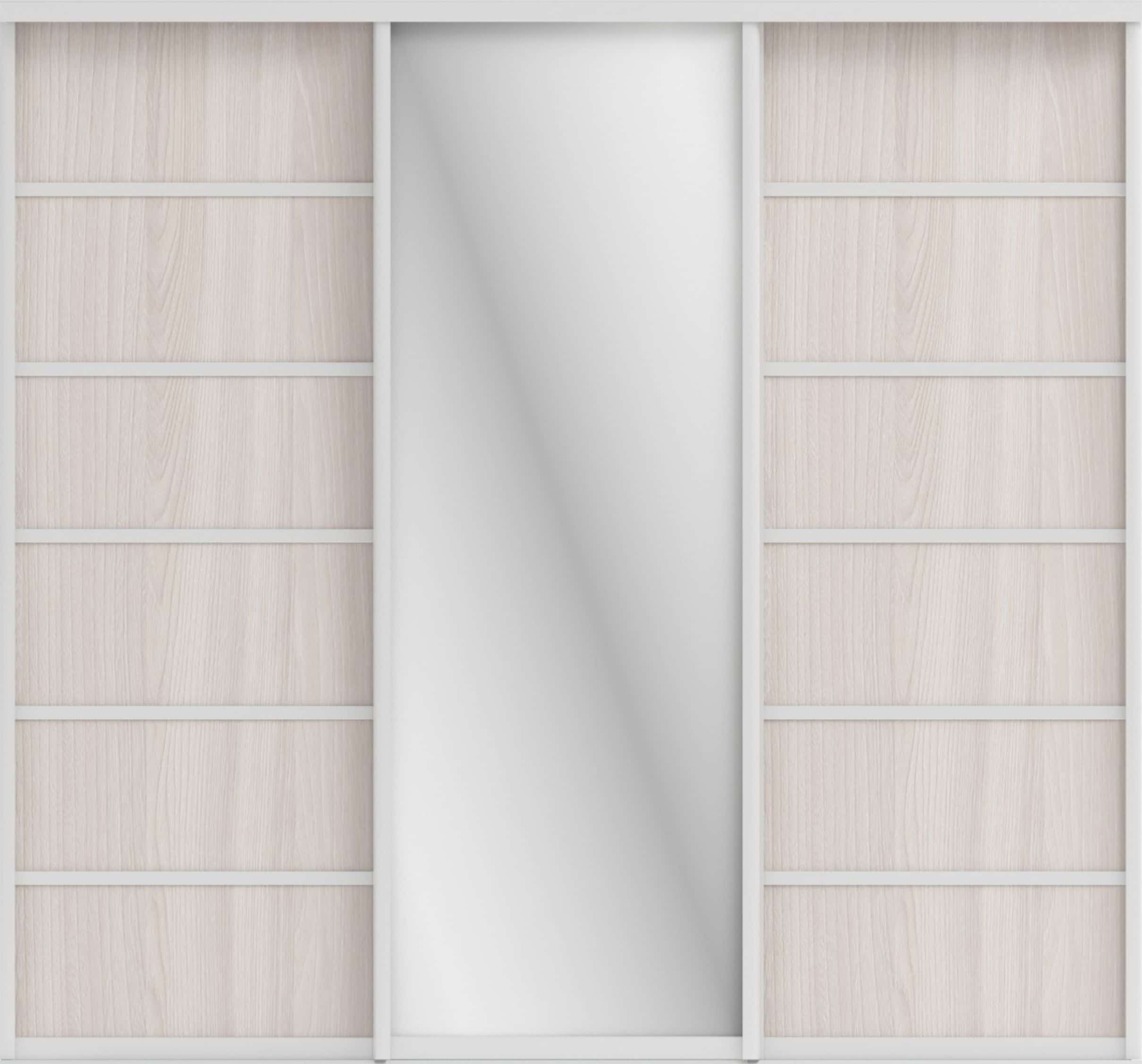 СТИВ (ЗЕРКАЛО/ЛДСП) (ясень светлый/профиль С хром) - фото 2