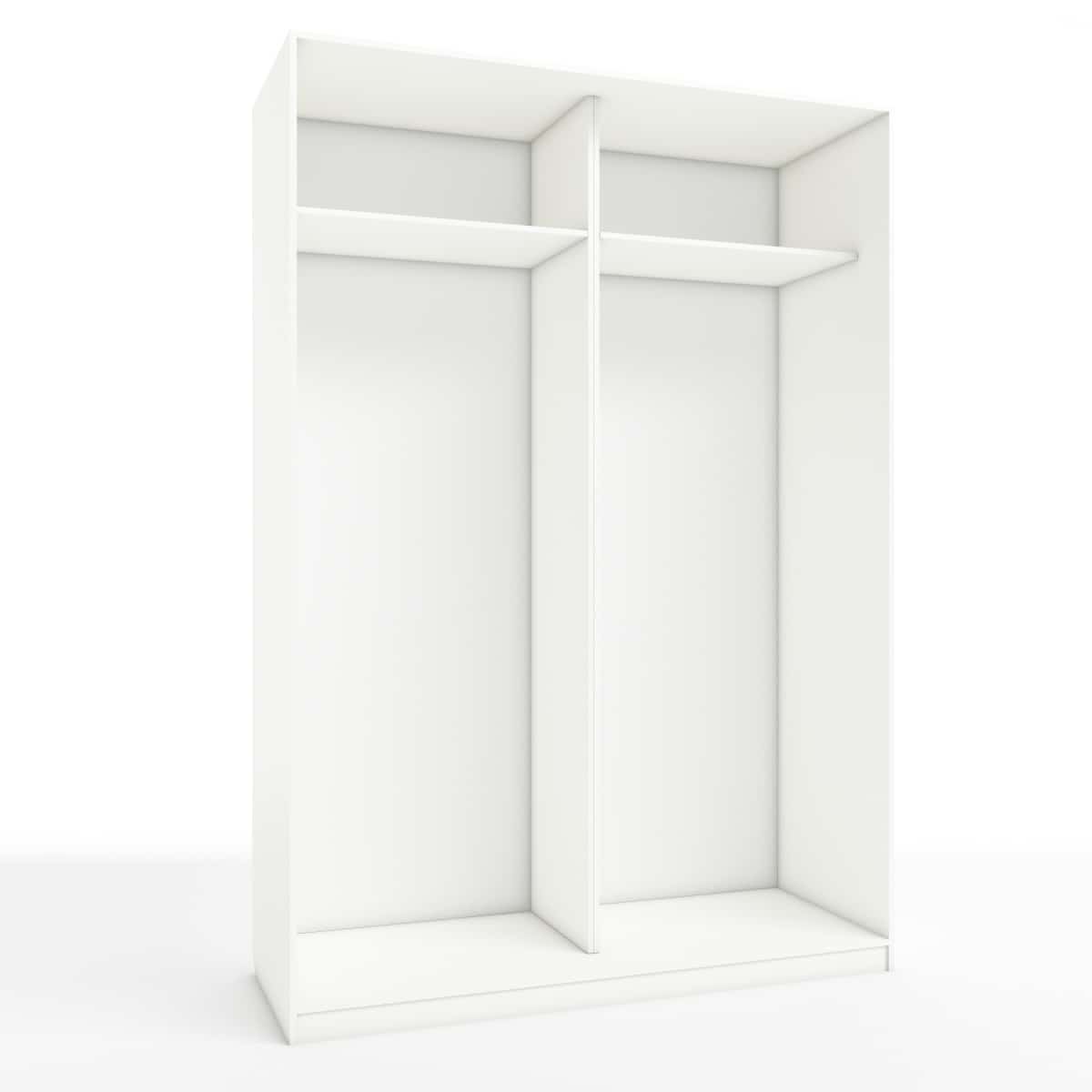 КОРПУС ШКАФА 1600*600*2300 ММ С АНТРЕСОЛЬНЫМИ ПОЛКАМИ (Корпус: БЕЛЫЙ шагрень, Наполнение: БЕЛЫЙ шагрень) - фото 1