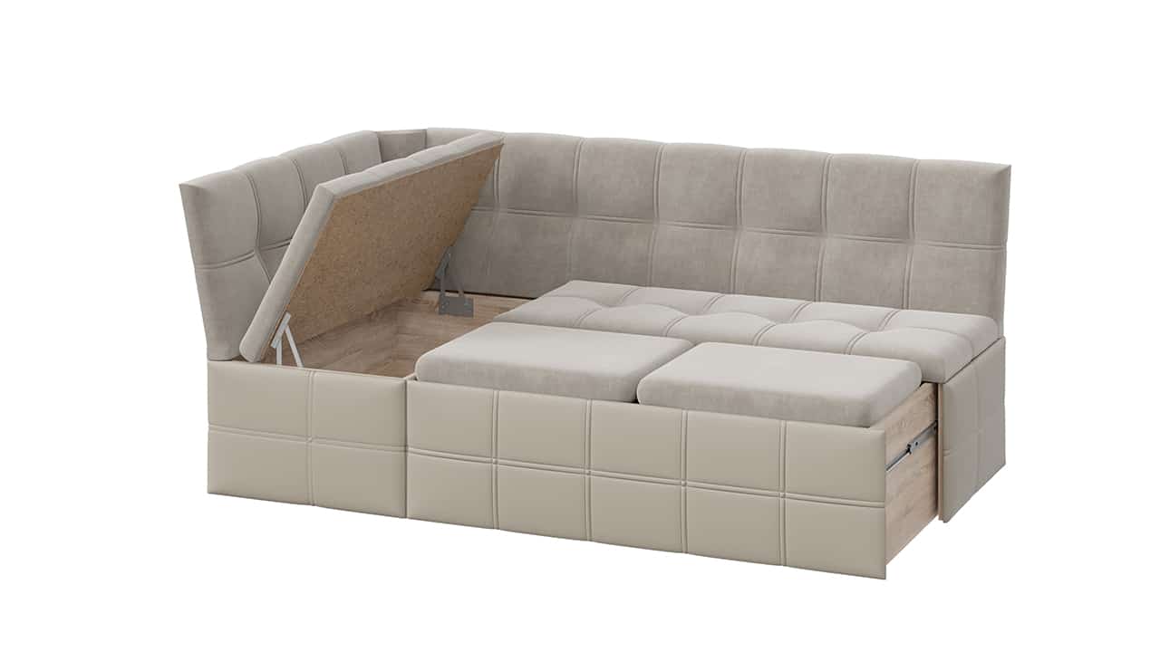 ДОМИНО (кожзам светло-коричневый/велюр мокко светлый) - фото 2