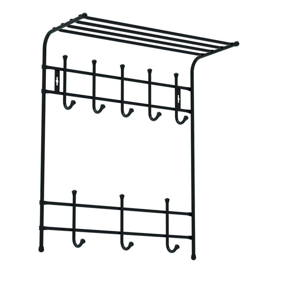 ВЕШАЛКА НАСТЕННАЯ С ПОЛКОЙ (АРТ. ВПТ8/ВПТ8М) (черный) - фото 1