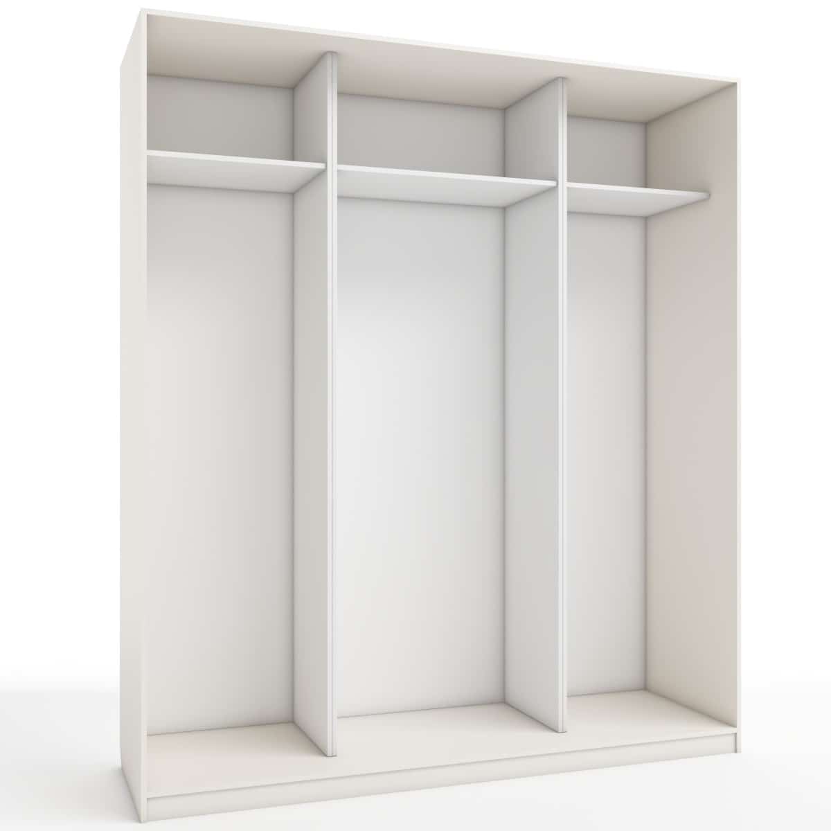 КОРПУС ШКАФА 2000*600*2300 ММ С АНТРЕСОЛЬНЫМИ ПОЛКАМИ (Корпус: ТЭФФИ, Наполнение: БЕЛЫЙ шагрень) - фото 1