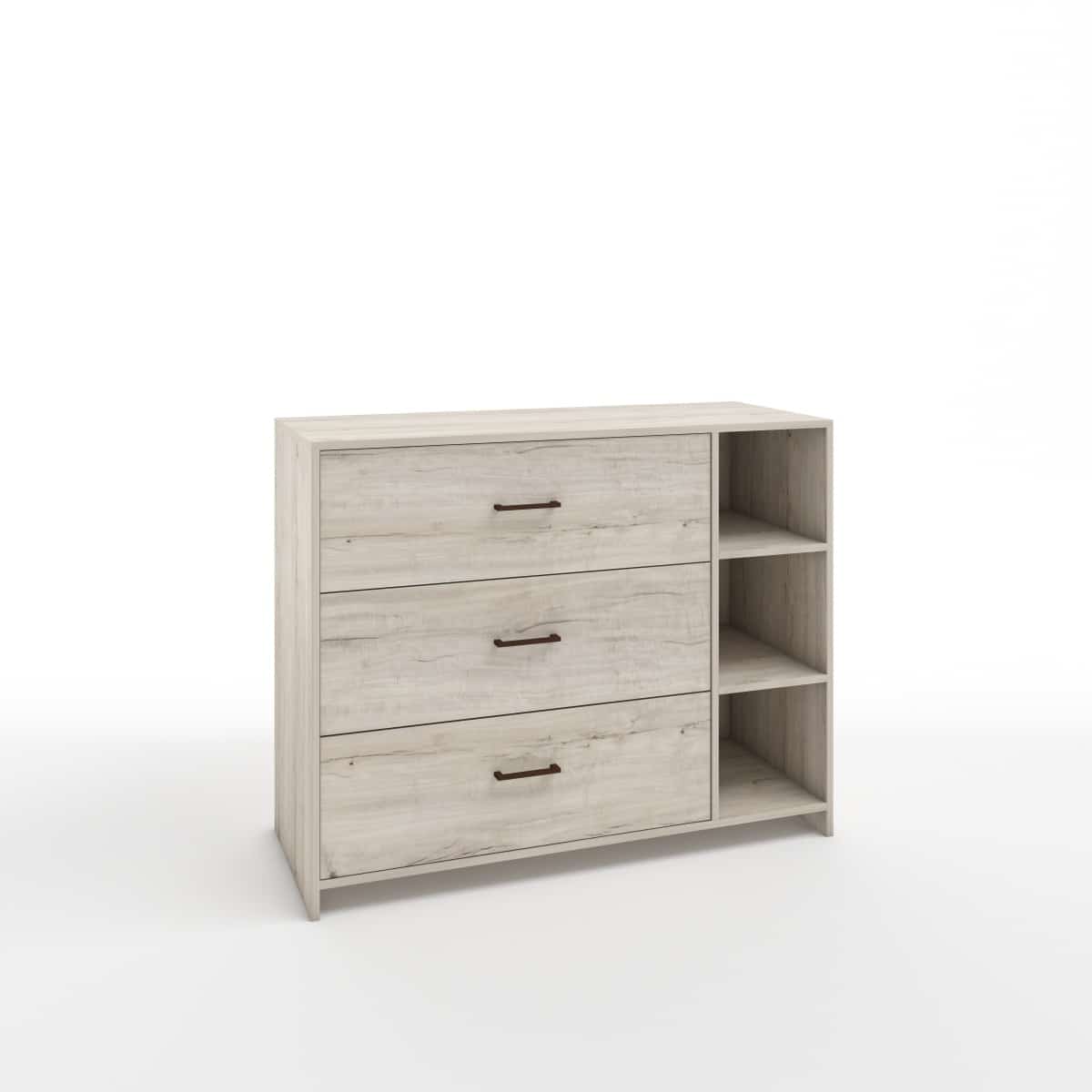 КОМОД №4 С ЧЕРНЫМИ РУЧКАМИ (1130*450*900 ММ) (соната легкий шелк) - фото 1