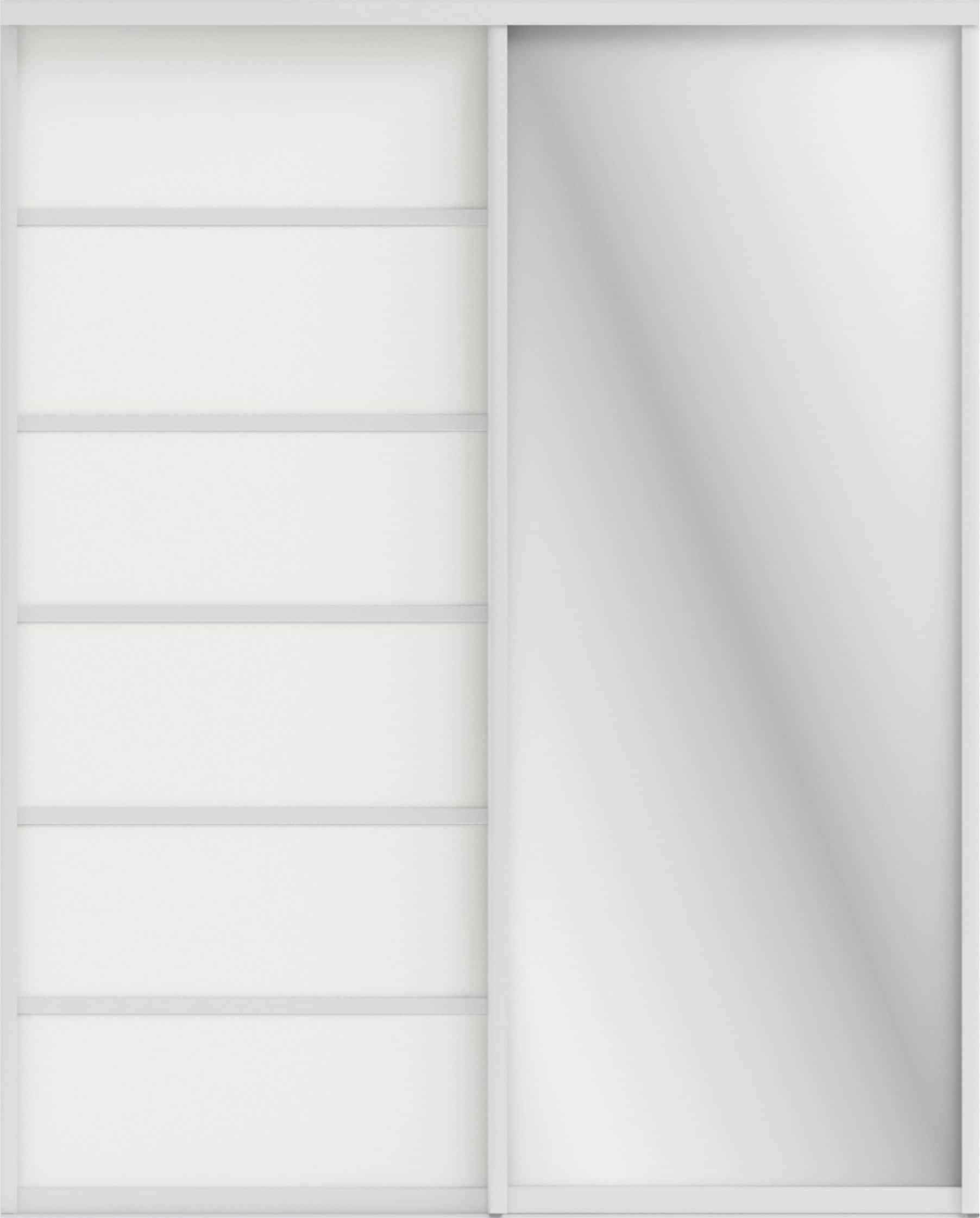 СТИВ (ЗЕРКАЛО/ЛДСП) (белый шагрень/профиль С хром) - фото 2