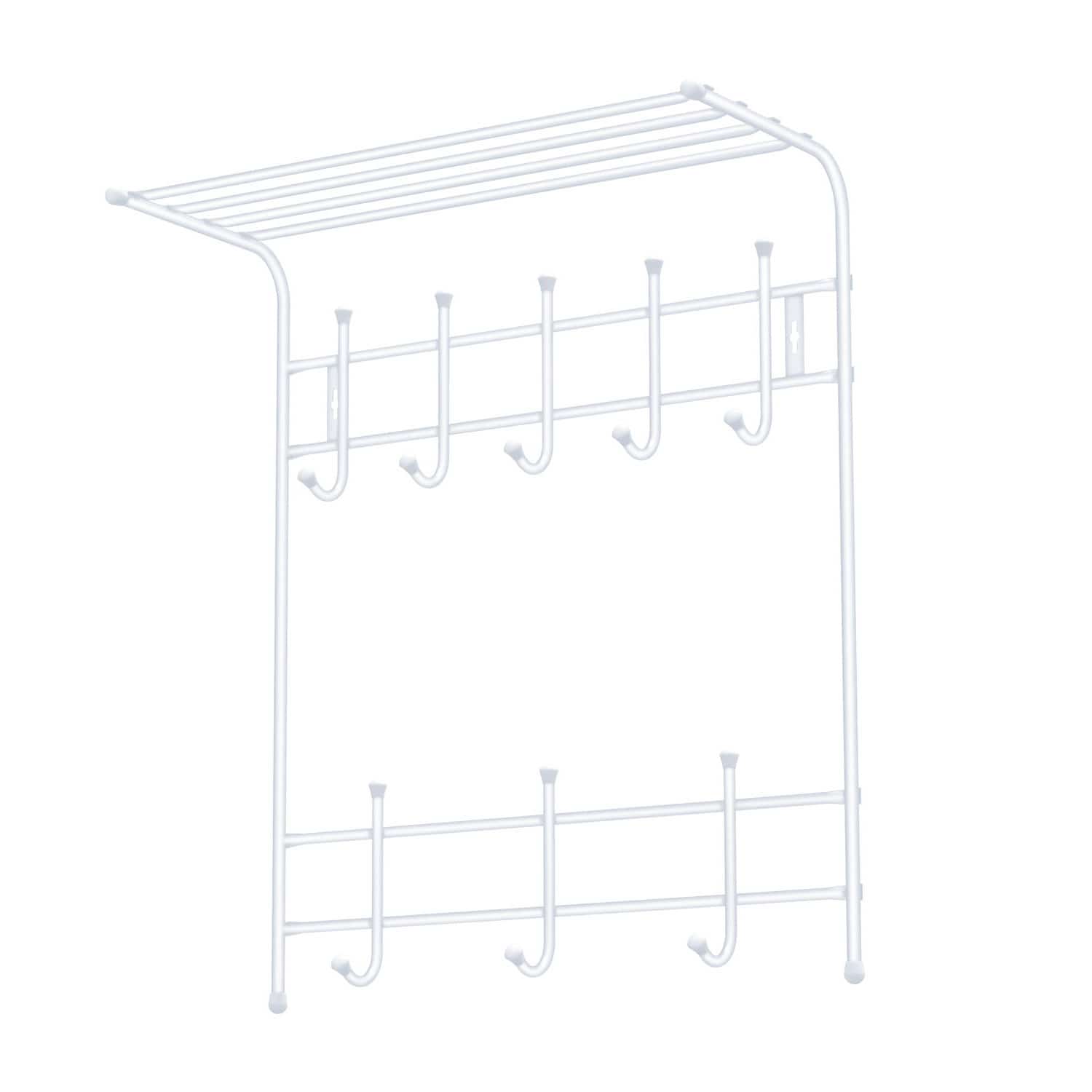 ВЕШАЛКА НАСТЕННАЯ С ПОЛКОЙ (АРТ. ВПТ8/ВПТ8М) (матовый белый) - фото 1