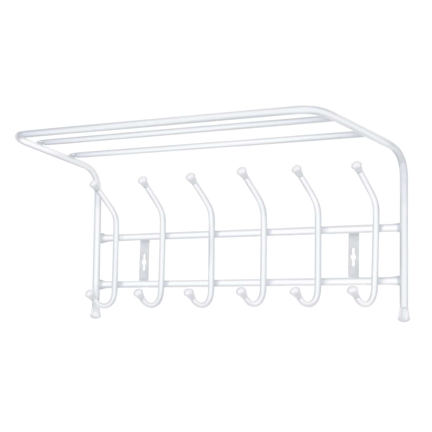 ВЕШАЛКА НАСТЕННАЯ С ПОЛКОЙ (АРТ. ВП6) (матовый белый) - фото 1