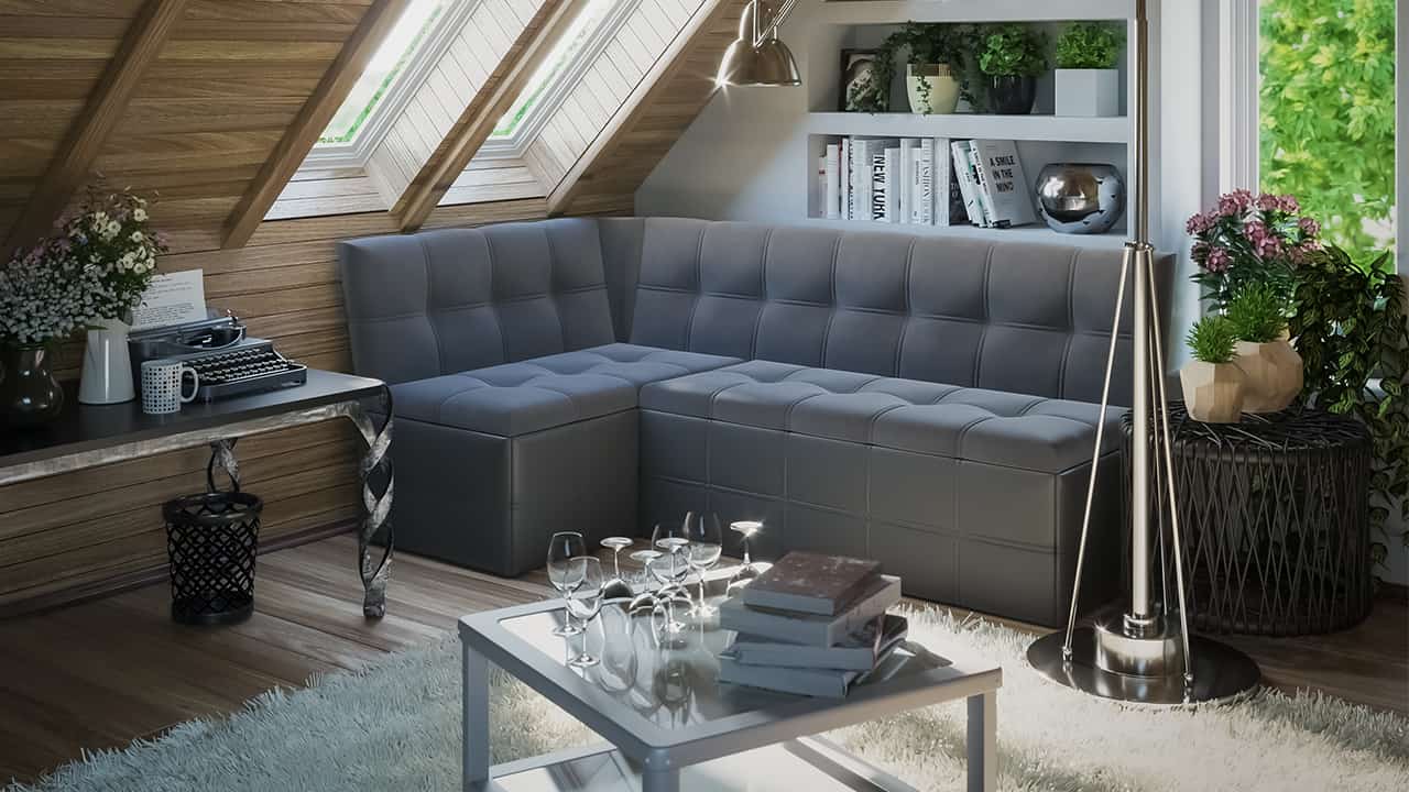 ДОМИНО (кожзам серый/велюр серый) - фото 3