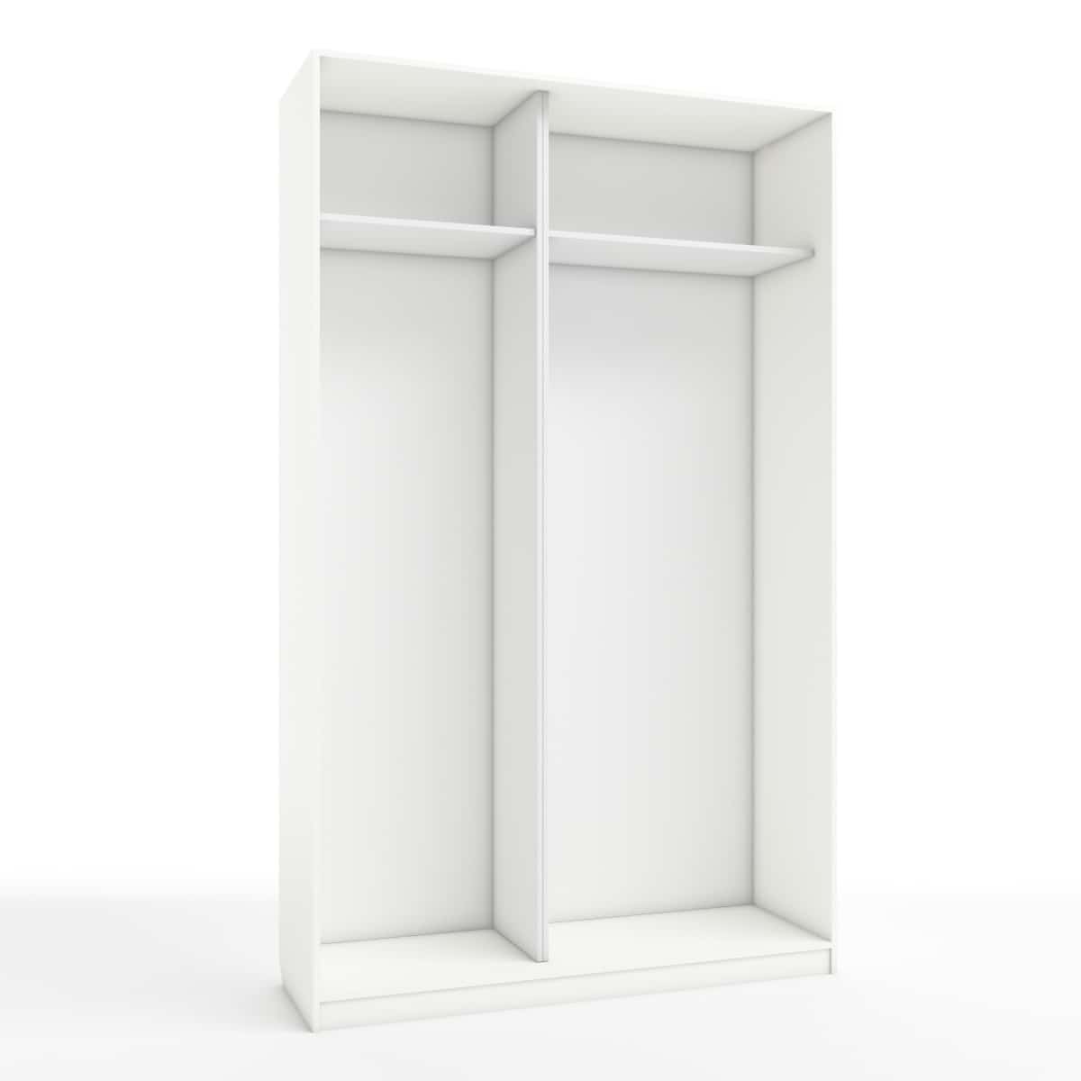 КОРПУС ШКАФА 1400*450*2300 ММ С АНТРЕСОЛЬНЫМИ ПОЛКАМИ (Корпус: БЕЛЫЙ легкий шелк, Наполнение: БЕЛЫЙ белый легкий шелк) - фото 1