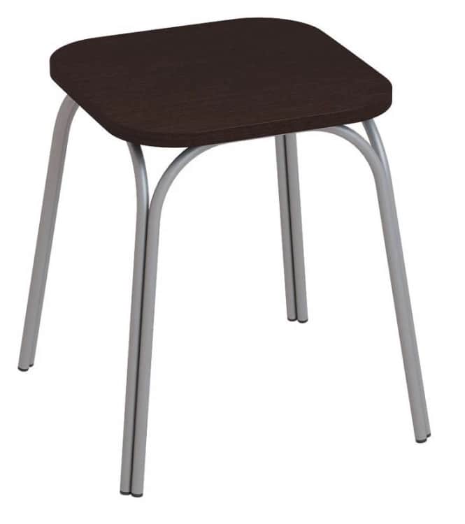 ТАБУРЕТ ТБ17 ЛДСП (АРТ.ТБ 17. 3/1), МЕТАЛЛ Алюминий Хром/ЛДСП Дуб Вотан (0000/0157), норма