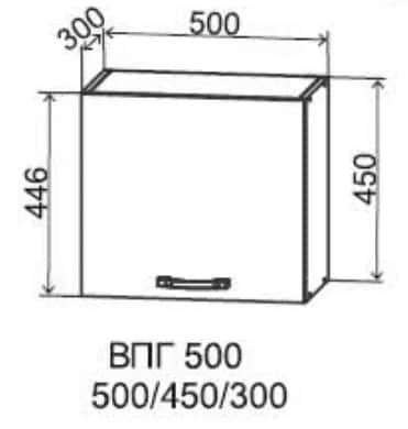 КОРПУС УНИВЕРС. ШКАФА ГОРИЗ./ШКАФА ГОРИЗ.-ВИТРИНЫ ВЫС.(ВПГ/ВПГС 500) (500/2) СЕРЫЙ, норма