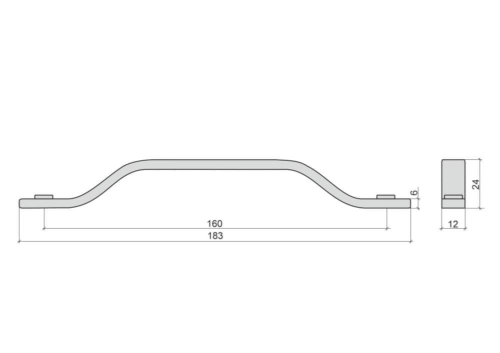 РУЧКА-СКОБА LS 043 ЧЕРНЫЙ МАТОВЫЙ (ПЕРО ОАЗИС/ВИЖН), норма