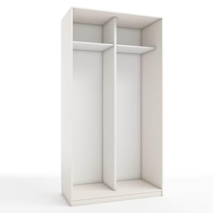 КОРПУС ШКАФА 1200*600*2300 ММ С АНТРЕСОЛЬНЫМИ ПОЛКАМИ, Корпус: ТЭФФИ, Наполнение: БЕЛЫЙ шагрень, норма