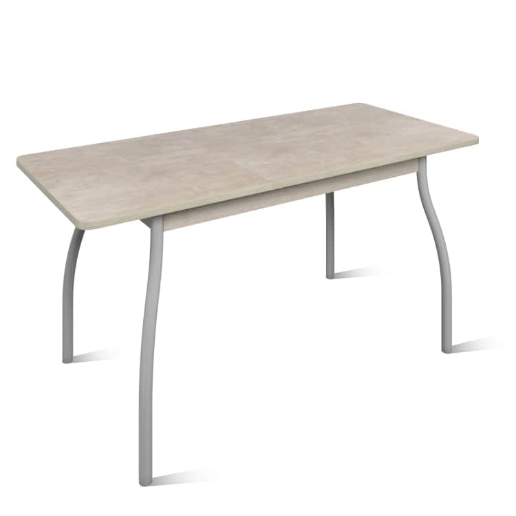 ОРИОН.4, столешница: Пластик Бежевый камень/каркас: алюминий (светло-серый), норма