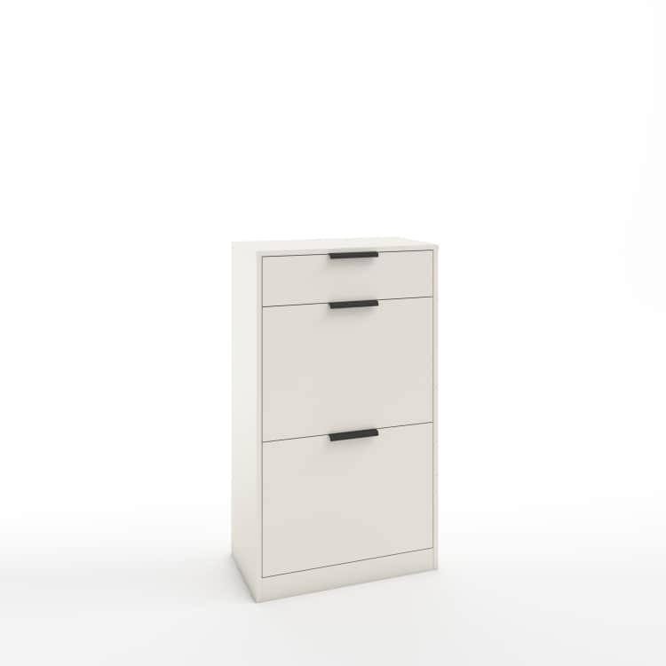 ТУМБА ПОД ОБУВЬ (АРТ. ТО-3) (600*330*1036ММ), тэффи/наполнение графит/ ручка СА-6, цвет - черный, норма