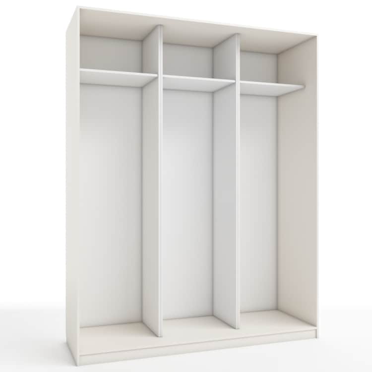 КОРПУС ШКАФА 1800*600*2300 ММ С АНТРЕСОЛЬНЫМИ ПОЛКАМИ, Корпус: ТЭФФИ, Наполнение: БЕЛЫЙ шагрень, норма