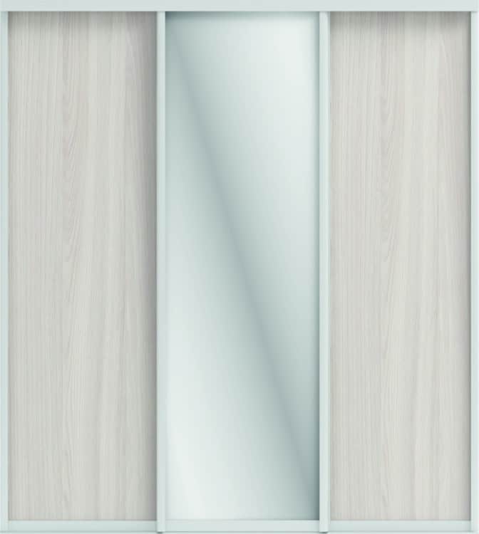 ОРИОН (ЗЕРКАЛО/ЛДСП), ясень светлый/профиль С хром, норма