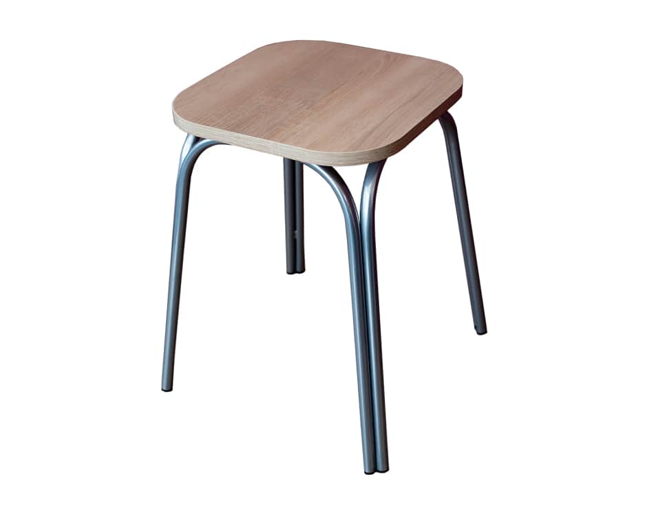 ТАБУРЕТ ТБ17 ЛДСП (АРТ.ТБ 17. 3/1), Алюминий Хром/Дуб сонома (000/46), норма