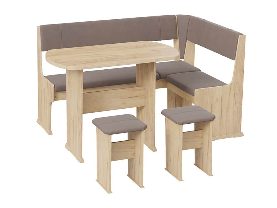 РИО, дуб крафт золотой/микровелюр duna stone, норма