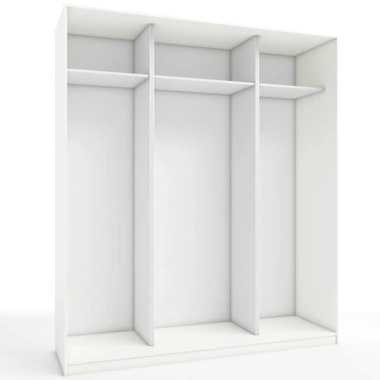 КОРПУС ШКАФА 2000*600*2300 ММ С АНТРЕСОЛЬНЫМИ ПОЛКАМИ, Корпус: БЕЛЫЙ шагрень, Наполнение: БЕЛЫЙ шагрень, норма