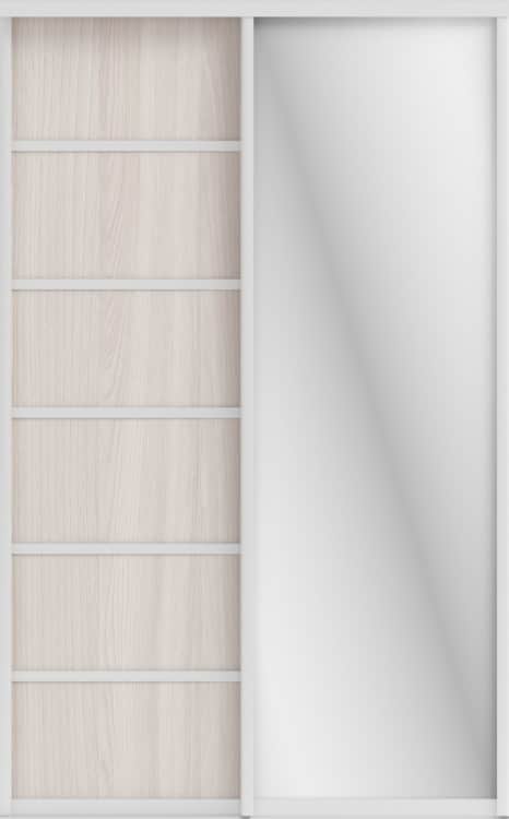 СТИВ (ЗЕРКАЛО/ЛДСП), ясень светлый/профиль С хром, норма