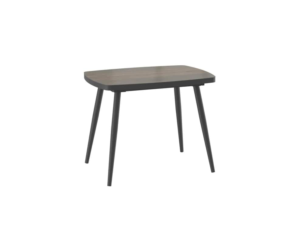 АЛЬБУС/TINTO-100 СТОЛ РАЗДВИЖНОЙ 1000(1000)*700, Дуб винтажный - compakt cer/черный, норма