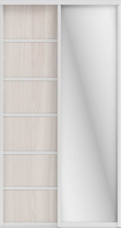 СТИВ (ЗЕРКАЛО/ЛДСП), ясень светлый/профиль С хром, норма