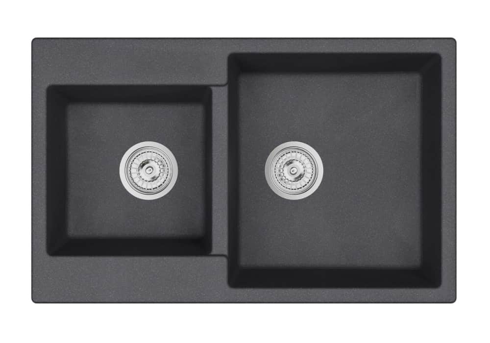 EMAR ГРАНИТ EMQ-2800.Q МОЙКА ВРЕЗНАЯ ДВЕ ЧАШИ 800*500, морион, норма