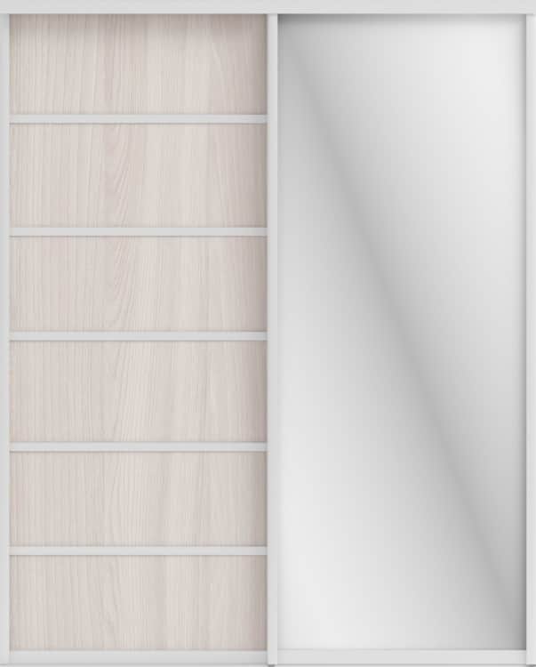 СТИВ (ЗЕРКАЛО/ЛДСП), ясень светлый/профиль С хром, норма