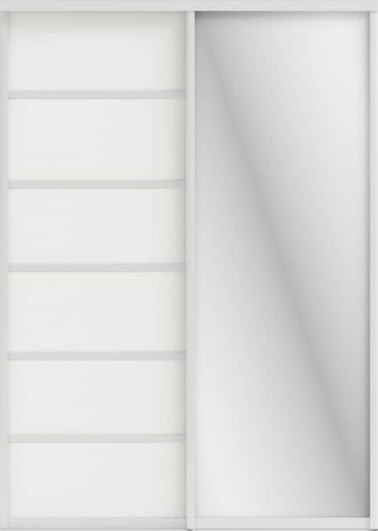 СТИВ (ЗЕРКАЛО/ЛДСП), белый шагрень/профиль С хром, норма