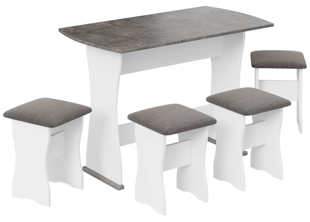 ТИП 1, белый/ателье темный/иск.замша Stone, норма