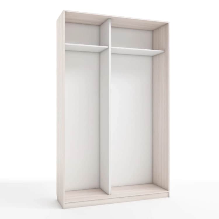 КОРПУС ШКАФА 1400*450*2300 ММ С АНТРЕСОЛЬНЫМИ ПОЛКАМИ, Корпус: ЯСЕНЬ СВЕТЛЫЙ, Наполнение: БЕЛЫЙ шагрень, норма