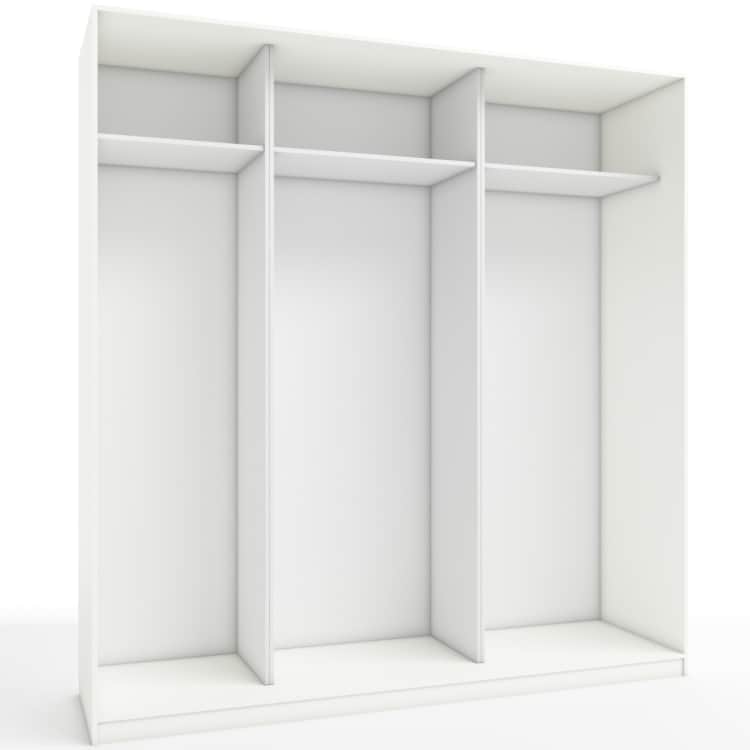 КОРПУС ШКАФА 2200*600*2300 ММ С АНТРЕСОЛЬНЫМИ ПОЛКАМИ, Корпус: БЕЛЫЙ легкий шелк, Наполнение: БЕЛЫЙ легкий шелк, норма