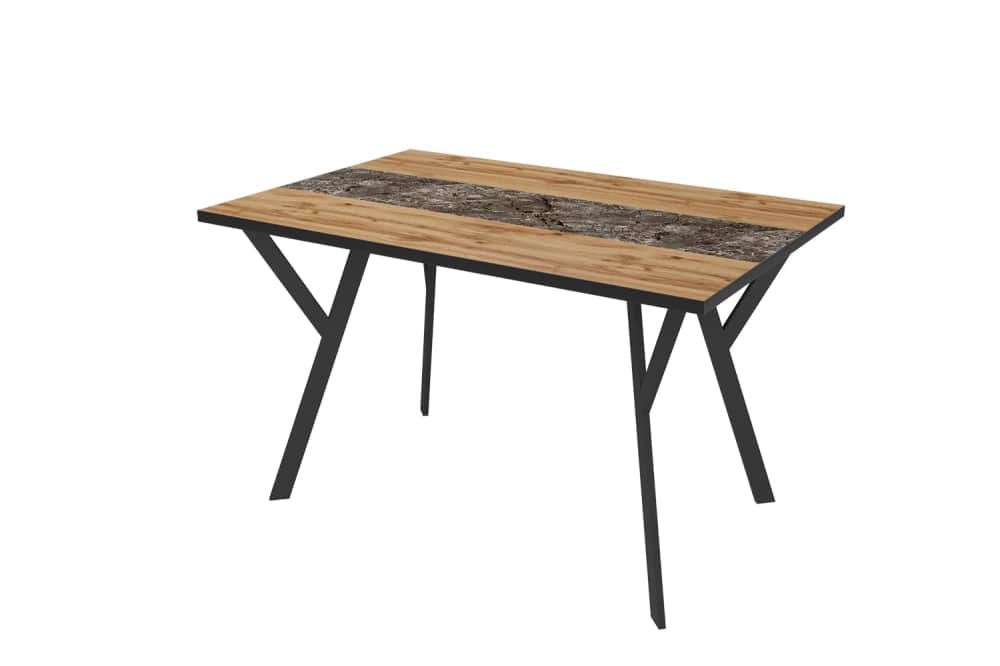 МИЛАН, Металл Графитовый Муар/ЛДСП Дуб Вотан/ПЛАСТИК Мрамор Камень черный (0189/0157/3025), норма